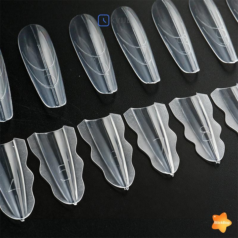 [KvJJL-t] 60 Chiếc Sandwich Dual Nail Form Quan Tài Hạnh Nhân Móng Tay Mẫu 15 Kích Thước Có Thể Tái Sử Dụng Trên Đáy Hình Thức Móng Tay Nghệ Thuật Nối Dài Top Khuôn Đáy Khuôn Mới