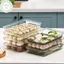 Hộp đựng bánh bao có thể ổn định PUSKY có nắp chặt Hộp đựng thực phẩm trong suốt cho tủ lạnh Tổ chức thức ăn và Bảo quản đồ ăn chuẩn bị bữa ăn VN