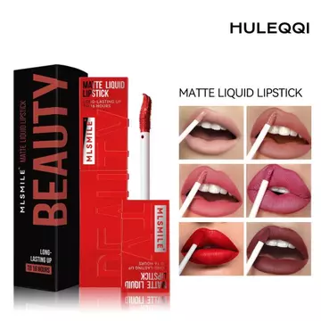 Son môi dạng lỏng HULEQI, Son bóng nhung Satin chống dính, Son bóng dưỡng ẩm lâu trôi 6 màu