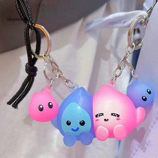 ZNCE _ Cặp Đôi Phụ Kiện 2 Móc Khóa Cặp Đôi Silicone Hình Giọt Nước Màu Hồng Xanh Mỉm Cười Thiết Kế Mặt Dây Chuyền Túi Hút Từ Tính – Quà Tặng Cặp Đôi Màu Tối Phát Sáng Dễ Thương Cho Anh ấy