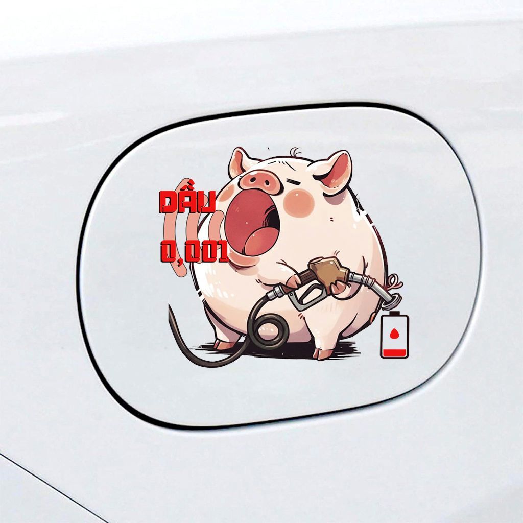 Tem sticker dán nắp bình xăng dầu ô tô xăng A95 và dầu diesel 0,001, sticker 12 con giáp trang trí ô tô xe hơi