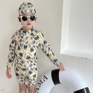 Đồ bơi liền thân bé trai dài tay - áo bơi chống nắng nhanh khô họa tiết dễ thương đi biển mùa hè