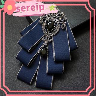 SEREIP Bowtie, Thắt Nơ Kim Cương Polyester, Phụ Kiện Trâm Cài Vải Pha Lê Cổ Hoa Phụ Kiện Nữ