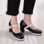 VNMZG34-39 Kích Thước Lớn Retro jk Ngón Vuông Đơn Bằng Sáng Chế Da Gót Dày Nông Miệng Màu Sắc Phù Hợp Với Sweet Mary Jane Flat Buckle Giày Da Nữ