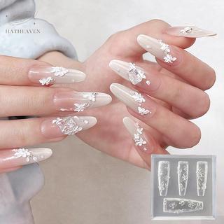 Khuôn làm móng 3D hoa cánh hoa bằng silicone, khuôn nhựa khắc mẫu nghệ thuật, dụng cụ DIY thiết kế móng tay