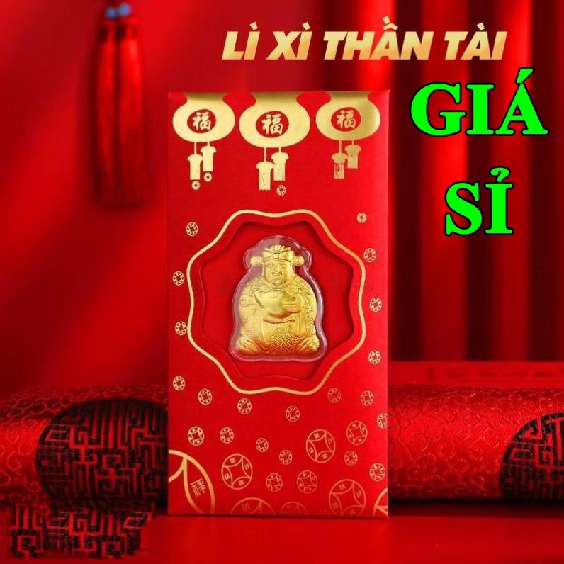 Lì xì thần tài đỏ mạ vàng may mắn tài lộc ngày vía thần tài , món quà ý nghĩa cho tết 2025 cực ý nghĩa