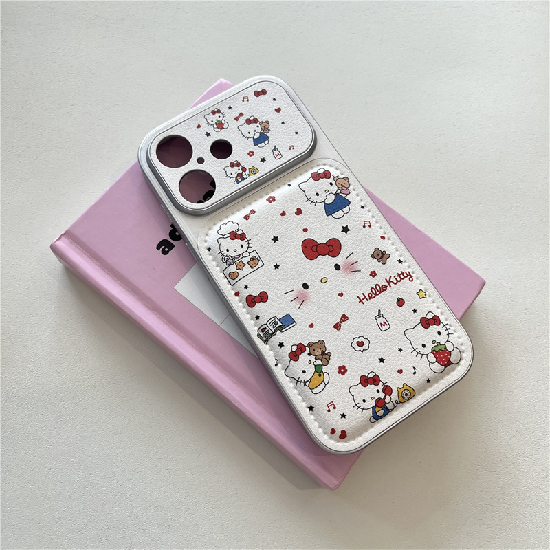 Ốp điện thoại chất liệu PU họa tiết mèo Cheeky cho iPhone 17 Pro Max 16 pro max