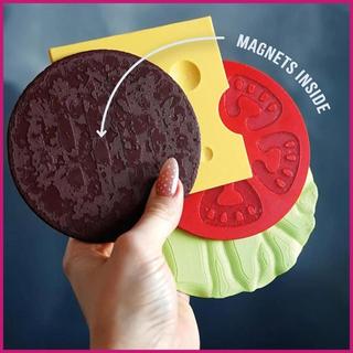 Đế Lót Ly Cho Bàn Cà Phê Từ Tính Có Thể Xếp Chồng Dễ Thương Ngộ nghĩnh Capybara Hamburger Thiết Kế Thảm Coaster Bộ Cho Nhà Bếp shopidaevn