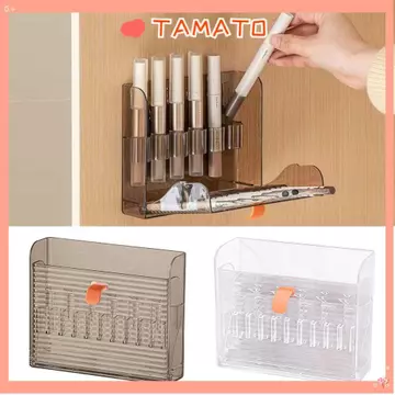 Hộp đựng son môi treo tường TAMATO, Hộp đựng son môi có thể gập lại chống bụi, Hộp đựng mỹ phẩm hình chữ nhật nhiều lưới nhiều ngăn