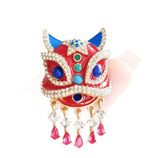 Bông tai thổ cẩm phong cách Trung Hoa đỏ, phù hợp corsage và phụ kiện sang trọng