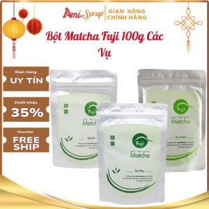 Bột Matcha Fuji 100g Nguyên Chất Chính Hãng, Bột Siêu Mịn Dùng Cho Pha Chế, Giảm Cân Và Dưỡng Da