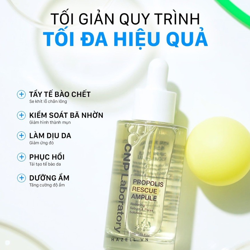 Tinh Chất Keo Ong CNP Laboratory Propolis Rescue Ampule (50ml) - Phục Hồi, Giảm Kích Ứng & Chăm Sóc Da Dầu Mụn