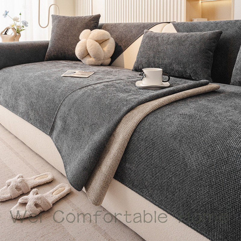 Vỏ Sofa Màu Trơn Bốn Mùa Đa Năng Chống Trơn Trượt Khăn Vải Chống Thấm Nước Tiểu Sofa Đệm