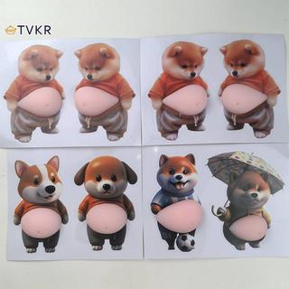 TVKR 1 / 5 Cái 3D Chó Con Dễ Thương Miếng Dán Có Thể Bóp Shiba Inu Miếng Dán Tủ Lạnh Trang Trí Tường Silicon Tự Dính Miếng Dán OIK
