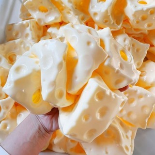 MONOSTYLE Jumbo Cheese Cube Stress Ball, Đồ chơi bóp phô mai chống căng thẳng chống căng thẳng, kết cấu mực có thể định hình ASMR Đồ chơi căng thẳng giác quan cho trẻ em Người lớn
