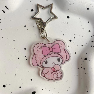 4Pcs Sanrio Cute Kawaii Cartoon Kuromi My Melody Dark Wind Acrylic Bag Pendant Couple Keychain Acrylic Pendant