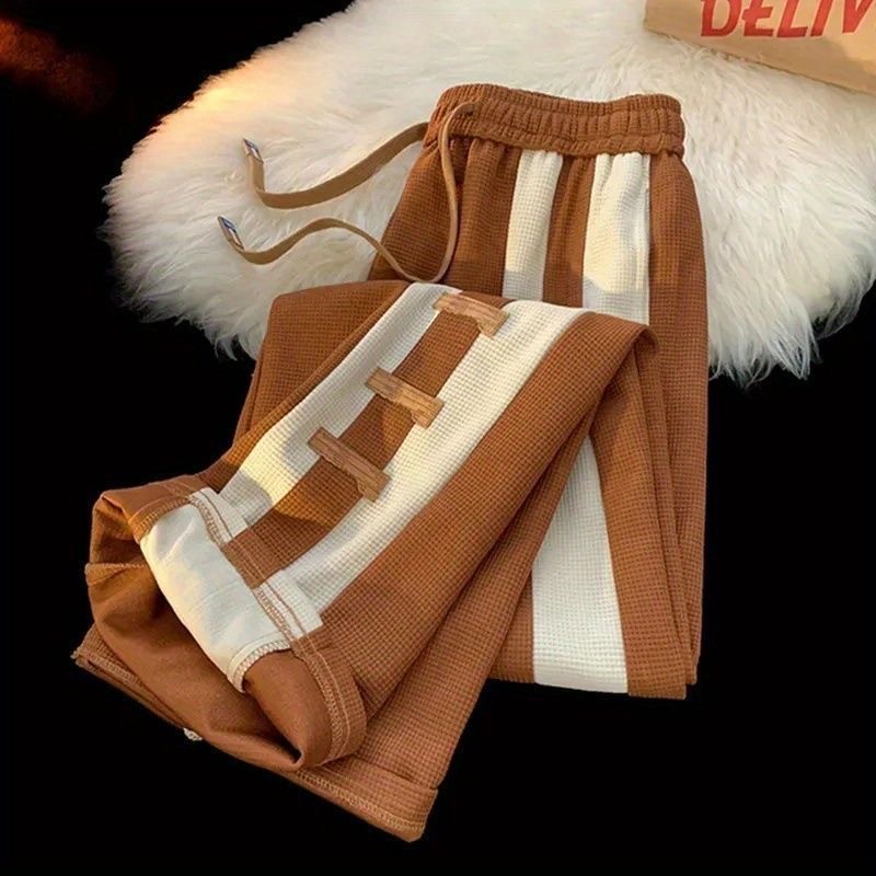 Quần Sọc Labe Nam High Street vibe Dạo Phố Mặc Ruffian Đẹp Trai Fried Street Drape Size Lớn Rời Mùa Xuân Quần 17G9