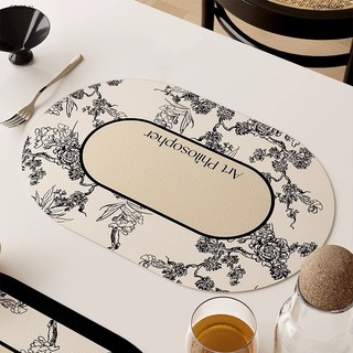 Old Branch Manor Retro Phong Cách Trung Hoa Mới Placemat Chống Thấm Nước Chống Dầu Rửa Không Cách Nhiệt Món Ăn Coaster Phương Tây Placema