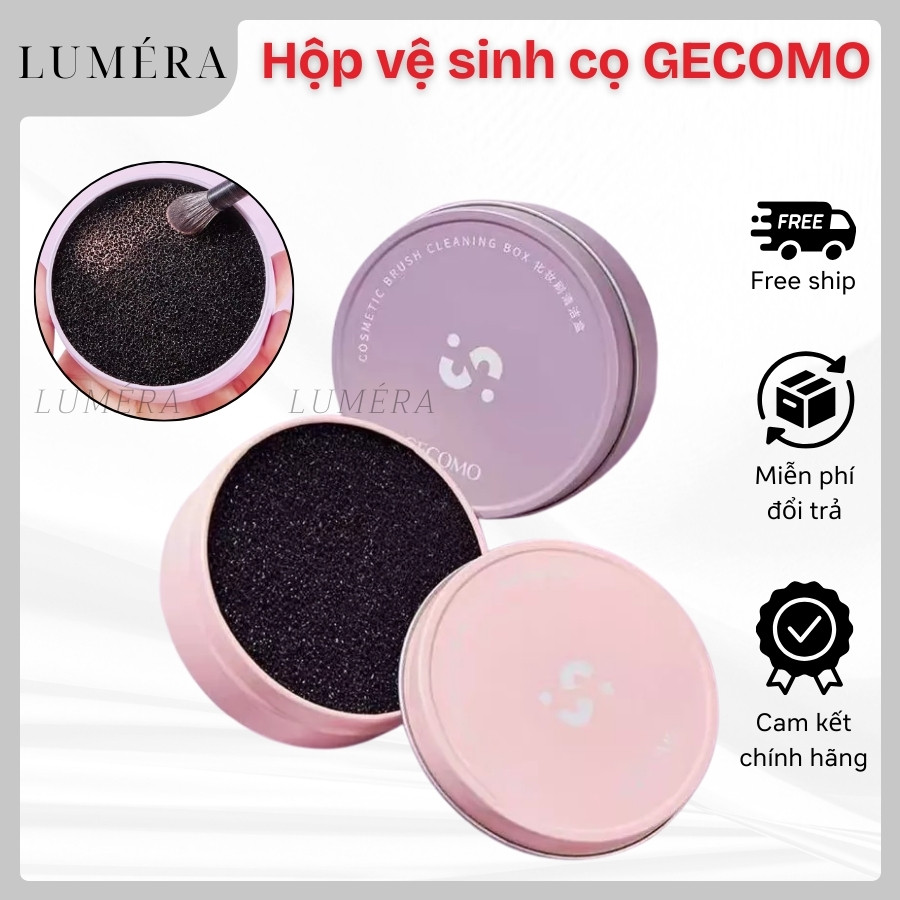Hộp Bọt Biển GECOMO Vệ Sinh Giặt Cọ Khô Làm Sạch Cọ Trang Điểm Không Dùng Nước Tiện Lợi Choco.cosmetic