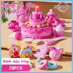 【SKISOPGO】Đồ Chơi Cắt Bánh Kem, Bánh Sinh Nhật Cho Bé 28 Chi Tiết,bánh có đèn có nhạc,đồ chơi trẻ em