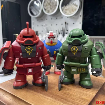[Mô hình cậu bé béo] Sark Gundam Béo phì / Mô hình trung niên Phiên bản Q Di chuyển từ tính với nền tảng cảnh Mô hình lắp ráp Gundam vui nhộn