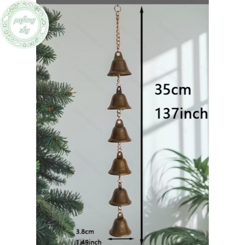 PUSKY Classic Rustic Iron Handmade Kim Loại Chuông Gió - Có Dây Xích Trang Trí, Thích Hợp Cho Sân, Vườn Và Tường VN