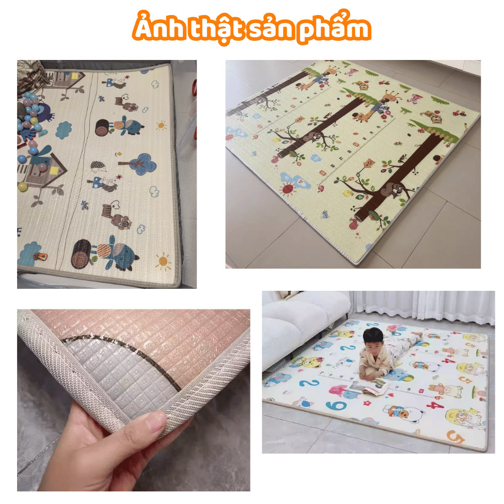 Thảm Xốp Dày Dặn 2 CM Cho Trẻ Em Tập Bò, Ngồi Chơi DINO Chống Thấm Nước, Chống Trơn Trượt