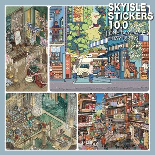 Sky Island 10.0 Cảnh Quan Dán Nhiều Màu Sắc Thành Phố Thủy Tinh Cốc Ngọc Lồng Giải Nén Thu Nhỏ Cảnh Tự Làm Dán