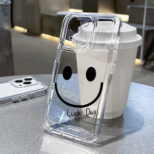Nụ cười may mắn phù hợp với iPhone 15 PRO Max trong suốt 17/16:14, thiết kế tối giản 13.