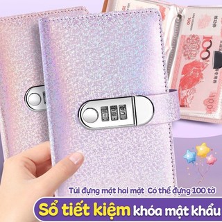 Sổ Tiết Kiệm Đựng Tiền Phong Cách Lấp Lánh - Sổ Tay Mini Cao Cấp Có Khoá Cho Dự Án Tiết Kiệm 100 Ngày Thành Công