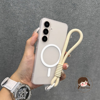 Ốp điện thoại từ tính Ice Mist cho OPPO Find X9 X8S Plus X7 Ultra X6 Pro 5G 4G Vỏ cảm giác da mờ đơn giản dành cho doanh nghiệp Vỏ PC cứng trong suốt Vỏ lưng chống sốc có dây buộc ngắn