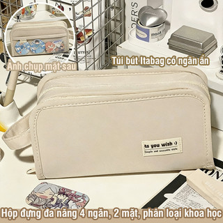 Túi đựng bút cute cho học sinh làm từ vải, thiết kế nhiều ngăn tiện lợi mang theo bút viết đến trường