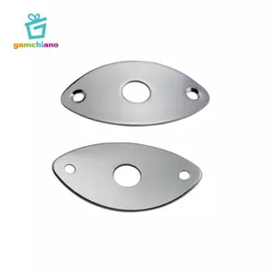 2 Miếng Kim Loại Hình Bầu Dục Cong Jack Đĩa Cho Đàn Guitar Điện Phần Bass Bạc