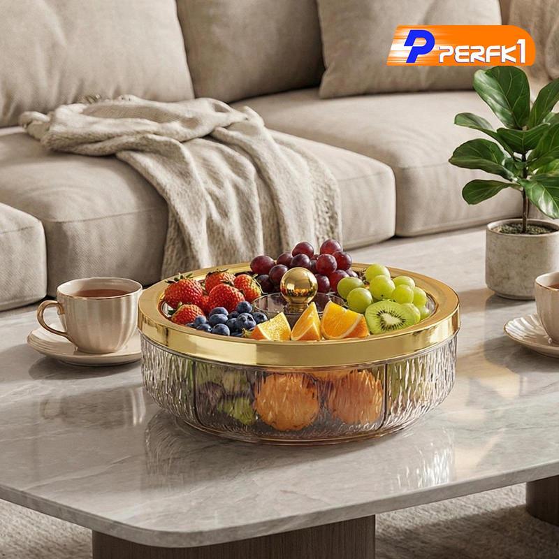 Chia Khay Phục Vụ Hạt Khô Đĩa Xoay Đa Năng Trang Trí Đĩa Ăn Nhẹ Hộp Kẹo Giải Trí Phòng Khách Nhà