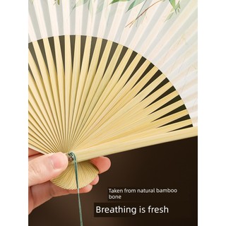 Quạt Giấy Hai Mặt 27cm Quạt Trung Quốc Cổ Gấp Quạt Nam Nữ Hanfu Di Động Gấp Quạt Phong Cách Trung Quốc Quạt Trung Quốc