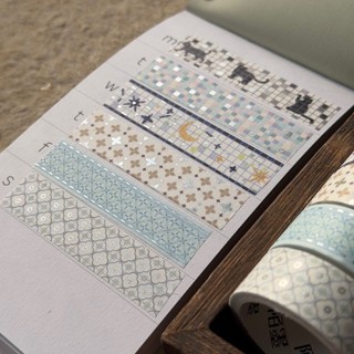 Washi tape nhũ bạc silver foil Mocard (có đế)