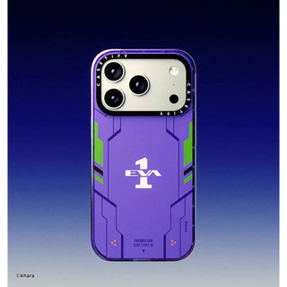 CASECASE X EVANGELION EVA-01 Ốp Lưng Peri Tím Trong Suốt Cứng Hút Từ Tính Tác Động Dành Cho Apple IPhone 12 13 14 15 16 17 Pro Max Plus Không Khí Có Hộp