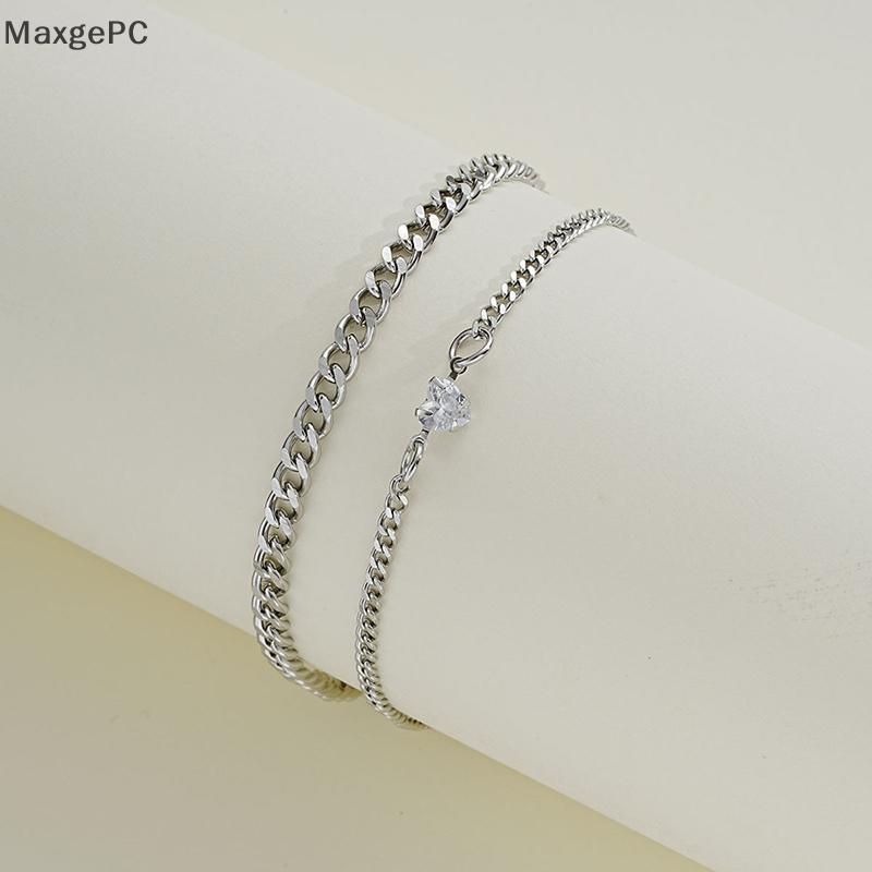 Cod thời trang trái tim vòng đeo tay thiết lập cho cặp vợ chồng, 2pcs, Unisex, quà tặng valentine