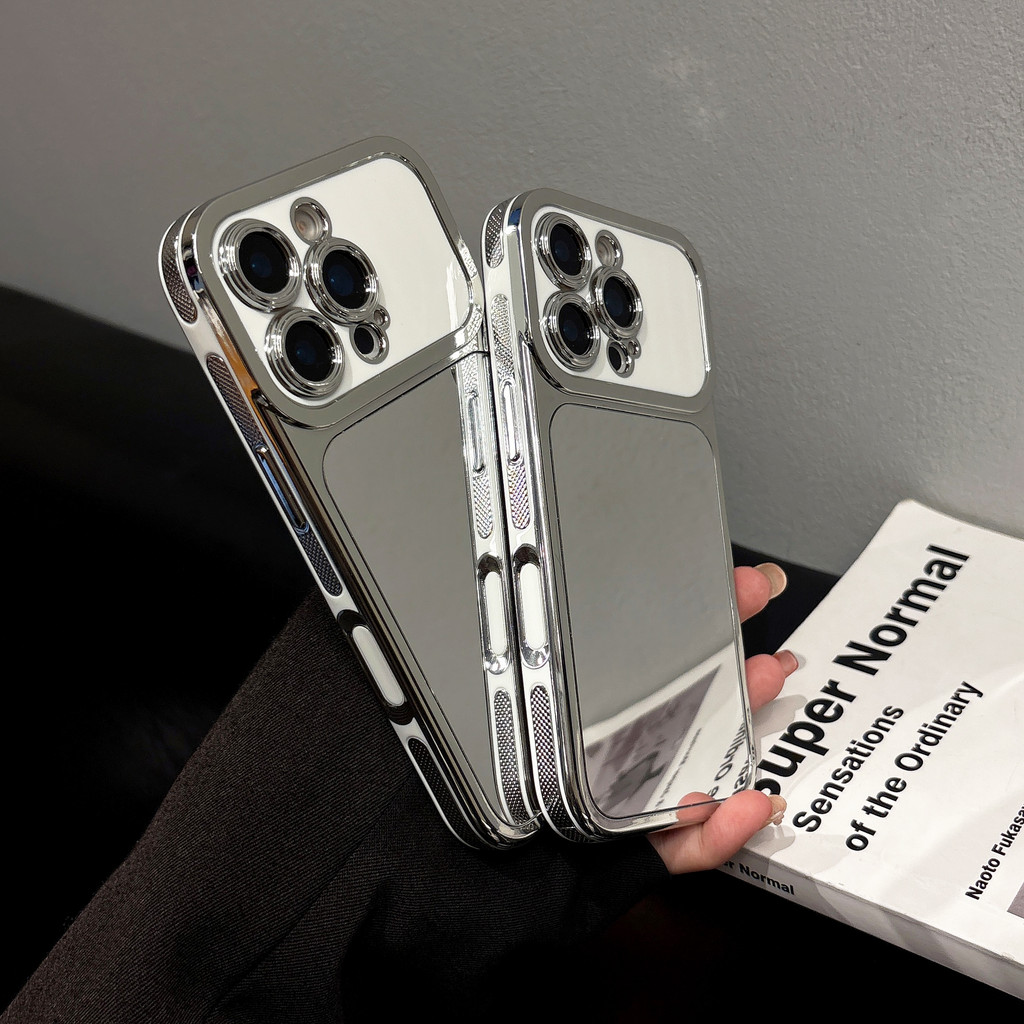 ốp lưng iphone mặt gương đơn sắc, thiết kế tối giản phù hợp với iPhone17ProMax 17 16 15 14 13