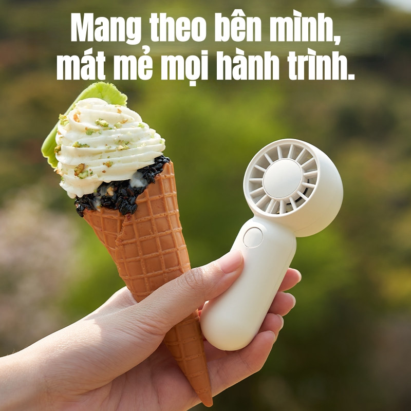 Quạt mini cầm tay siêu nhỏ, quạt nhỏ gọn cho dân văn phòng, sạc điện, có thể đeo treo tiện lợi.