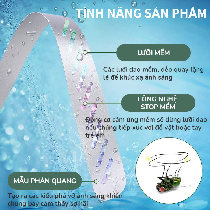 Quạt đuổi ruồi bảo vệ thực phẩm, nhỏ gọn, bền, trong nhà ngoài trời, gia đình, nhà hàng