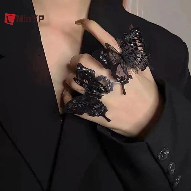 CминYP Punk Bướm Nhẫn Vintage Gothic 3D - Trang Sức Phái Nam/Nữ