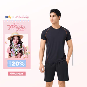 Bộ đồ nam YODY set áo quần phối chỉ nổi bật năng động vải dệt Jacquard thoáng khí co giãn MAST25S051