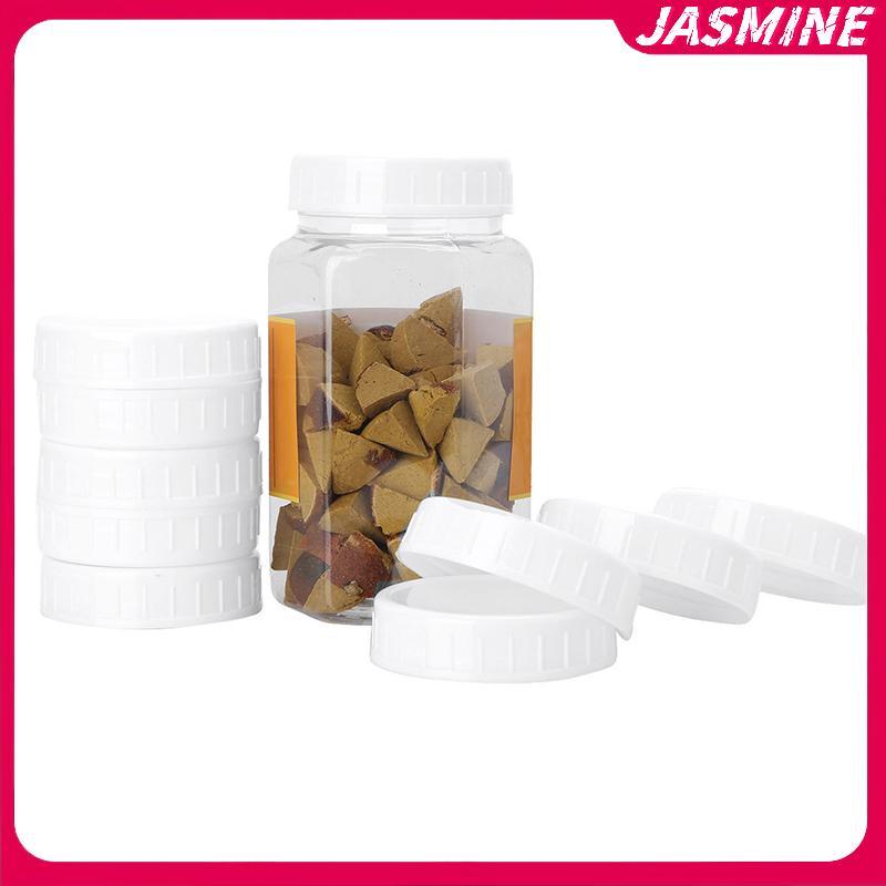 JASMINE 10pc Trắng Mason Đóng Hộp Bình Uống Nắp 70mm / 86mm Đường Kính Trong Vỏ Nhựa Không Lót Nắp Gân Nắp Bảo Quản Thay Thế JASMINE