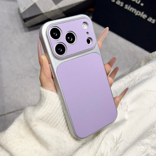 Ốp Điện Thoại Da Mạ Điện Ống Kính 17Pro Cho iPhone 17Promax 12 13 14 15 16 Pro Max 11 Vỏ Di Động Nữ Chống Sốc