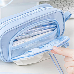 Hộp đựng bút dây rút ngôi sao Kem đựng bút chì nhiều túi Thích hợp cho học sinh nữ