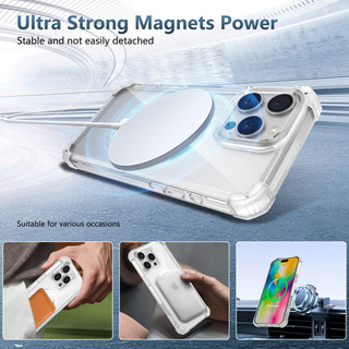 Ốp Sạc Không Dây Cho iPhone 17 air 16 15 14 Plus 13 12 11 Pro Max TPU Chống Sốc Màu Đen