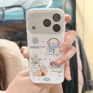 Cảm giác không khí Người tuyết nhỏ cho 16 trường hợp iPhone 17Air Lớp kép 14 13 11Pro
