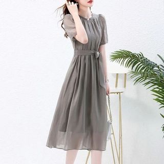 Đầm Midi Thắt Nơ Eo – Váy Dài Thanh Lịch Tôn Dáng, Mặc Lên Cực Kỳ Nữ Tính,Vải Mềm Mát Sang Trọng