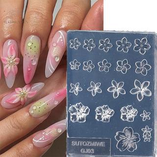 [hatheaven] Khuôn nghệ thuật làm móng bằng silicon tự làm thủ công cho móng tay Thời trang Hoa Nail Art Design Mold Mẫu trong suốt cao Đẹp